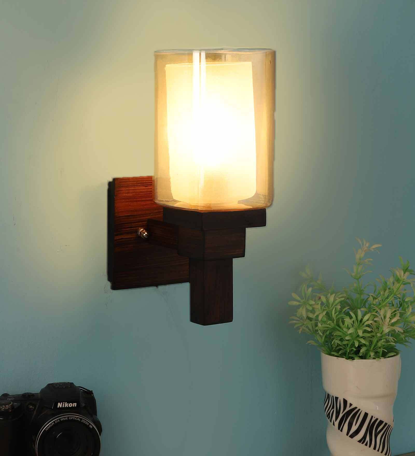 Brown Wood Wall Lights