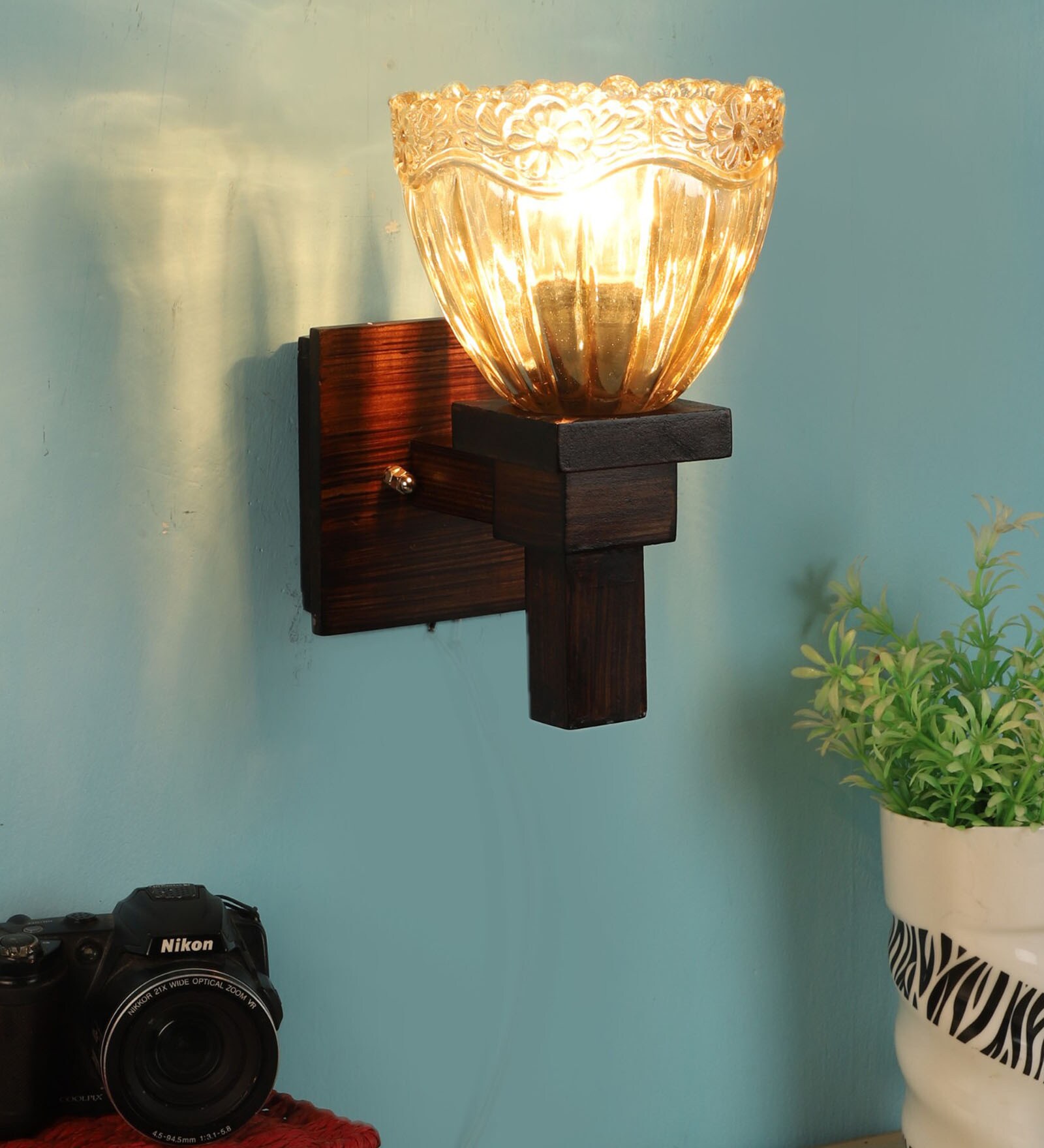 Brown Wood Wall Lights