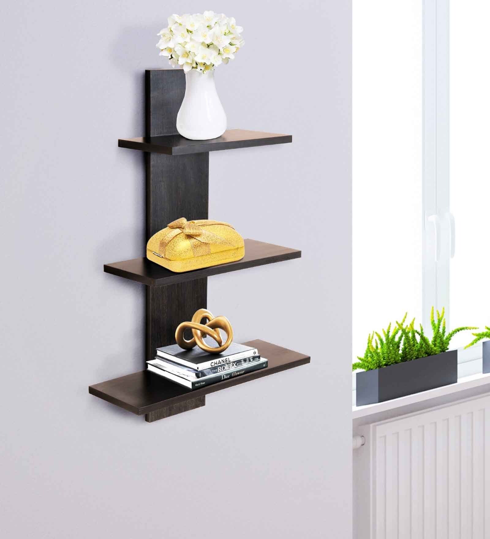 Brown Wood Wall Shelf
