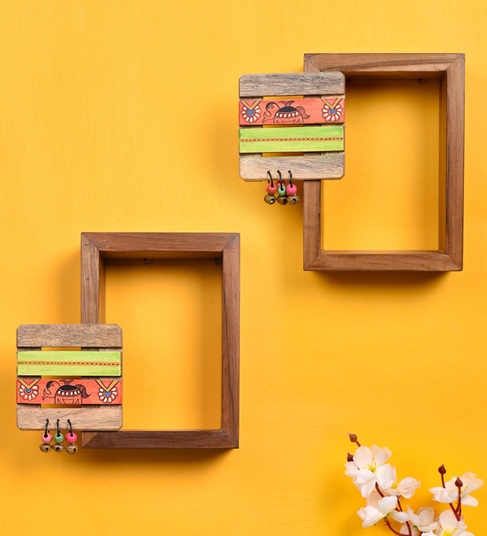 Teak Solid Wood Wall Shelf