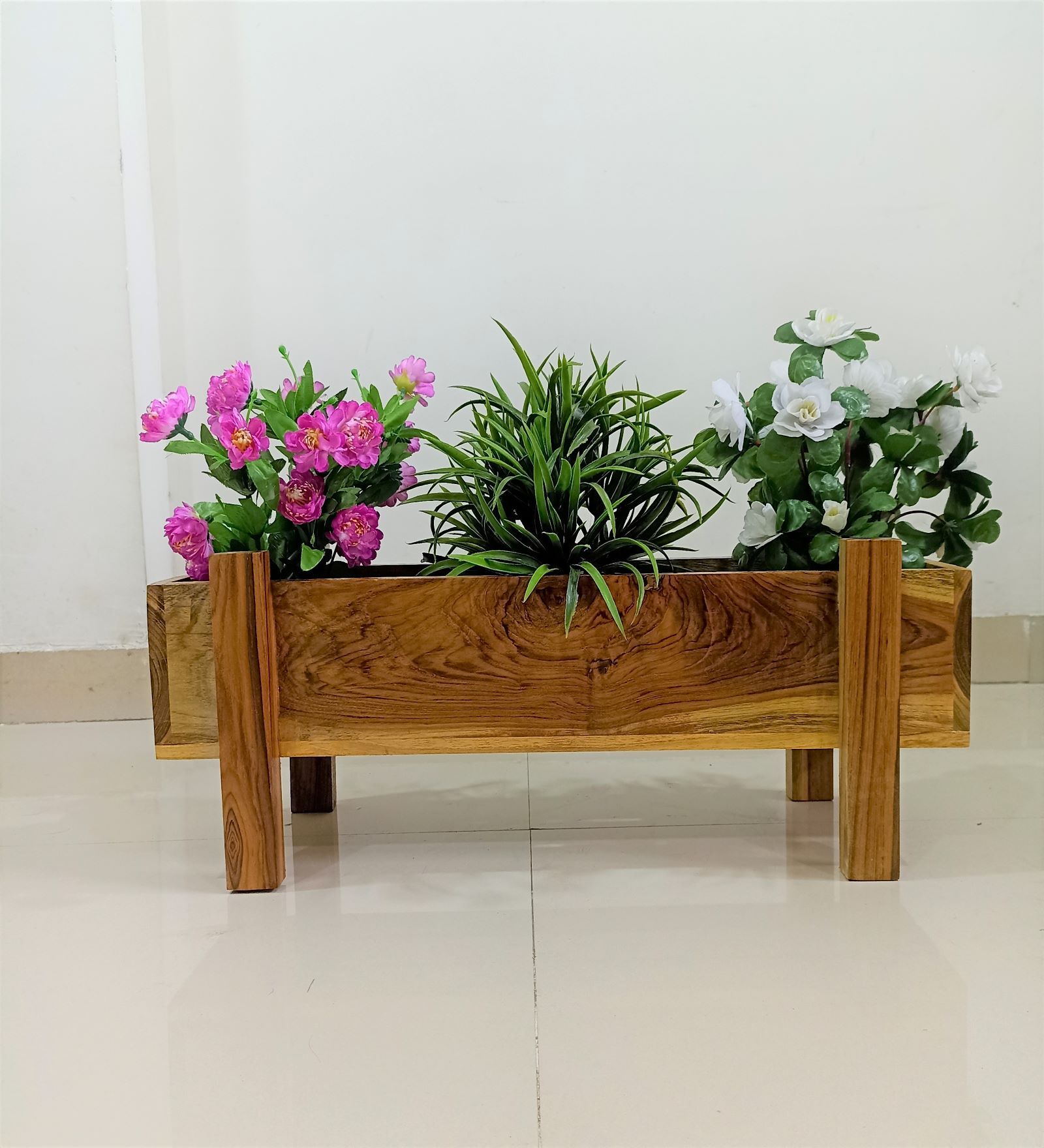 Brown Wooden Wooden Planter Stand