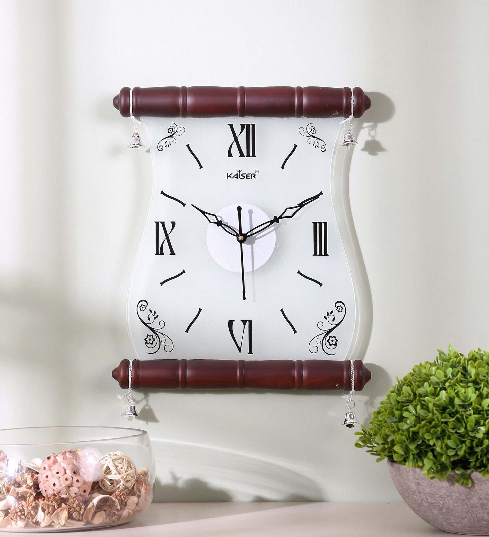 Brown Wooden Abstract Shape Eclectic Wall Clock