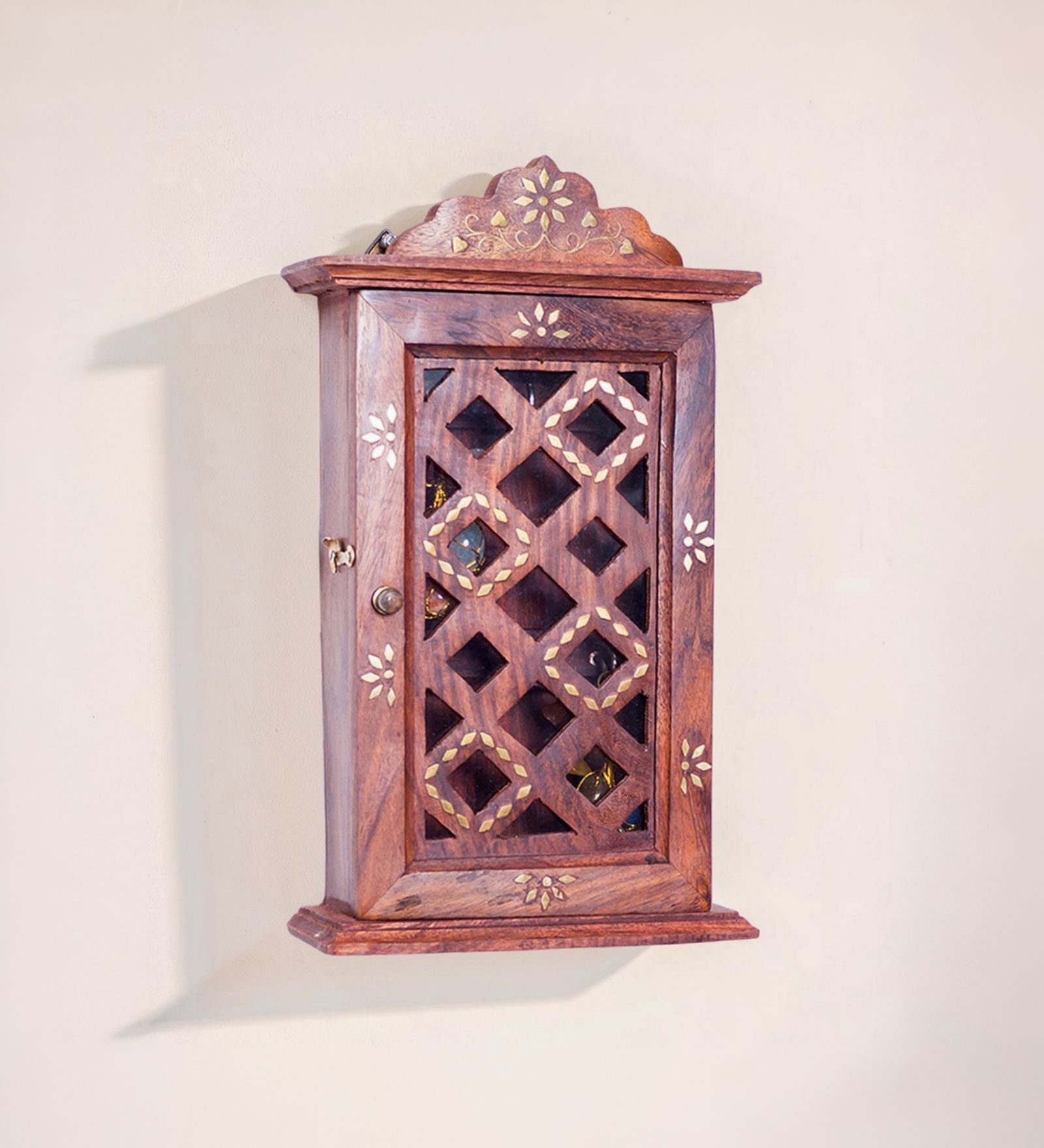 Brown Wooden Livorno Handcrafted Rectangle Shaped Decorative Key Holder