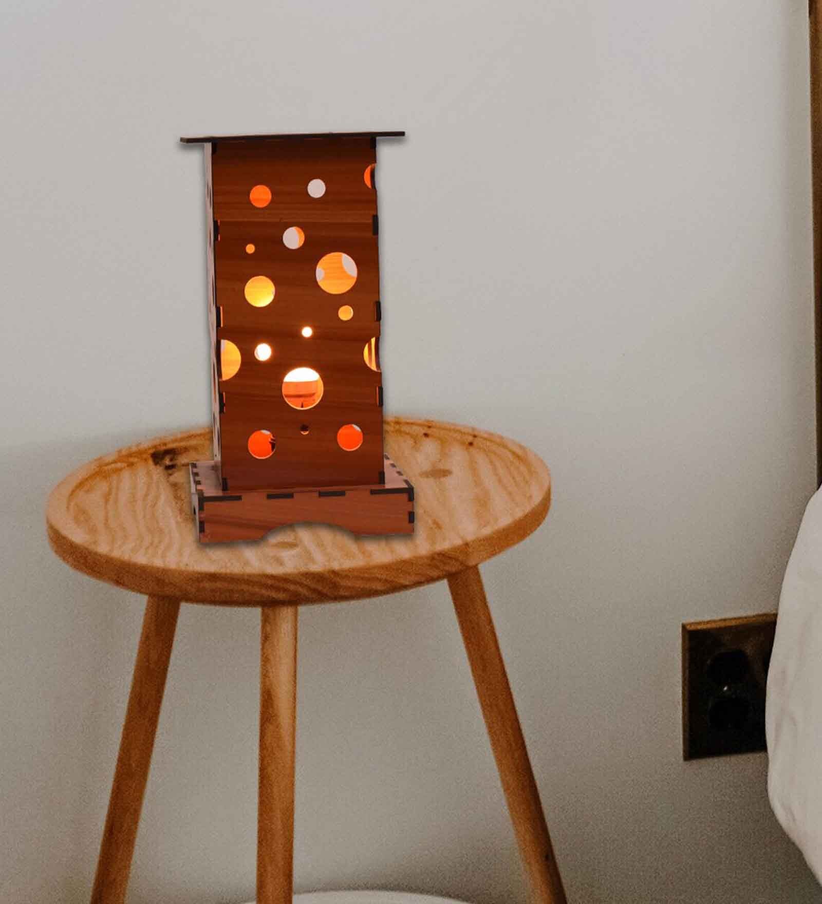 Brown Wooden Novelty Table Lamp