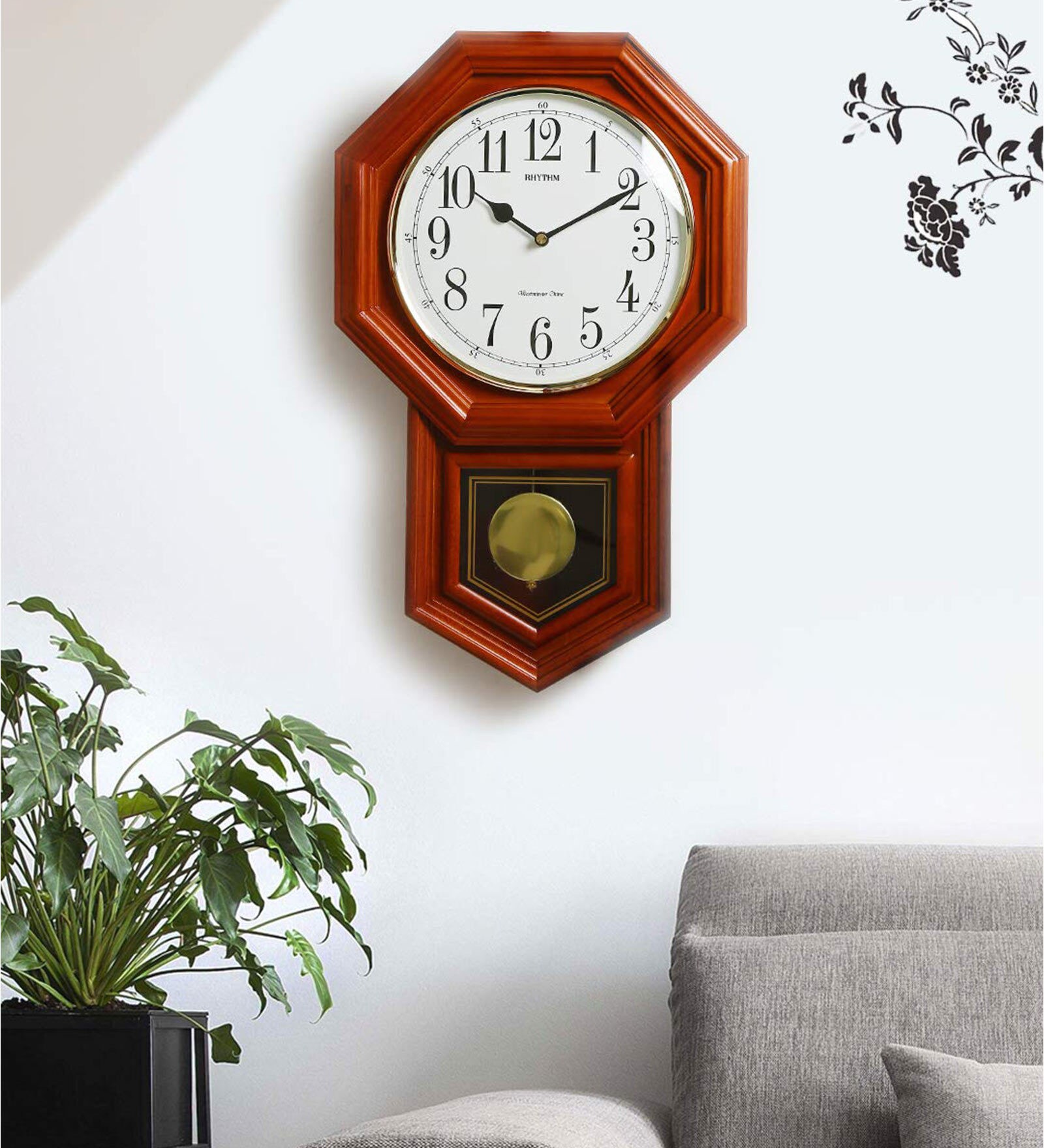 Buy Brown Wooden Pendulum Wall Clock at 34 OFF by Rhythm Pepperfry