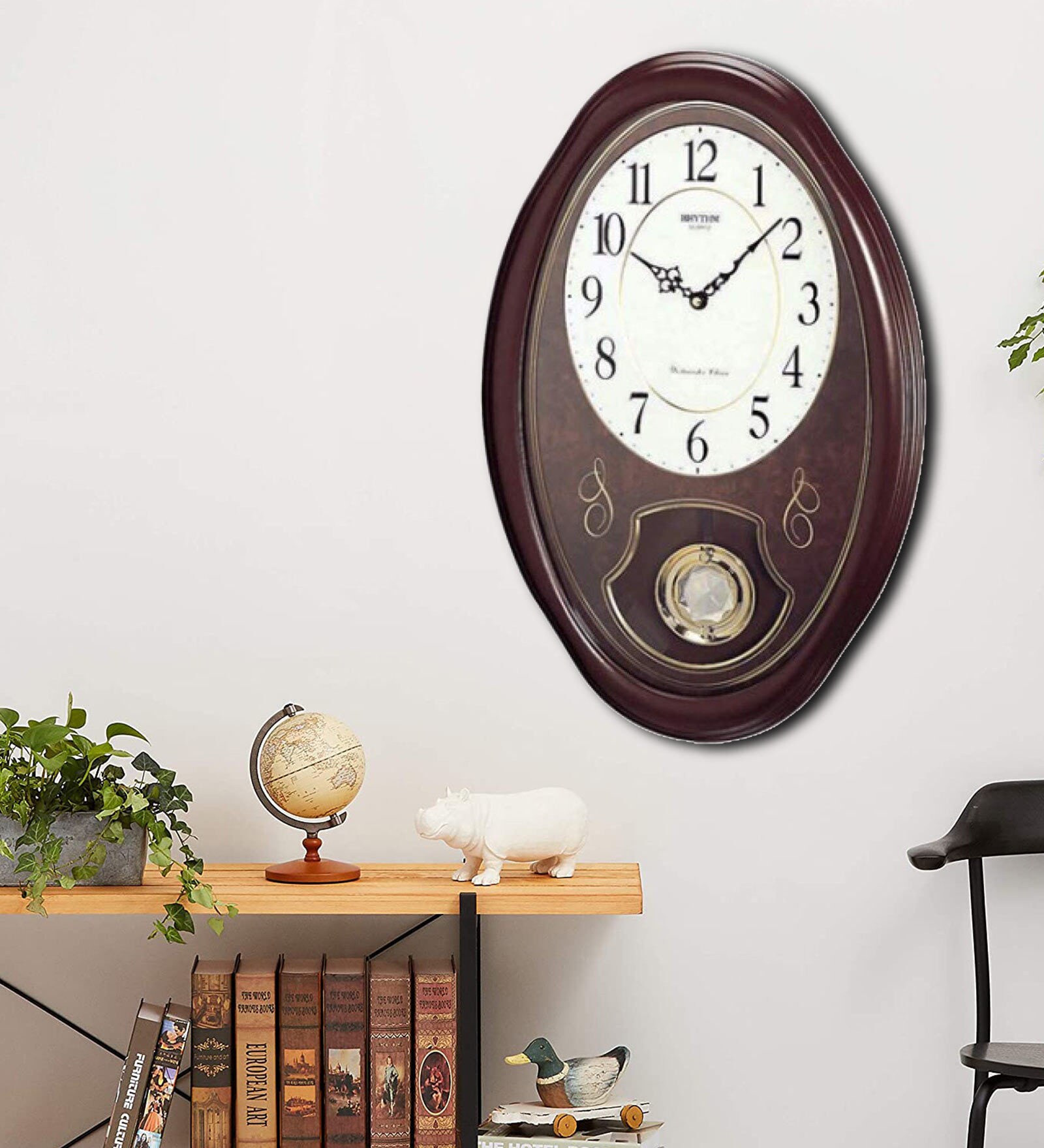 Brown Wooden Pendulum Wall Clock
