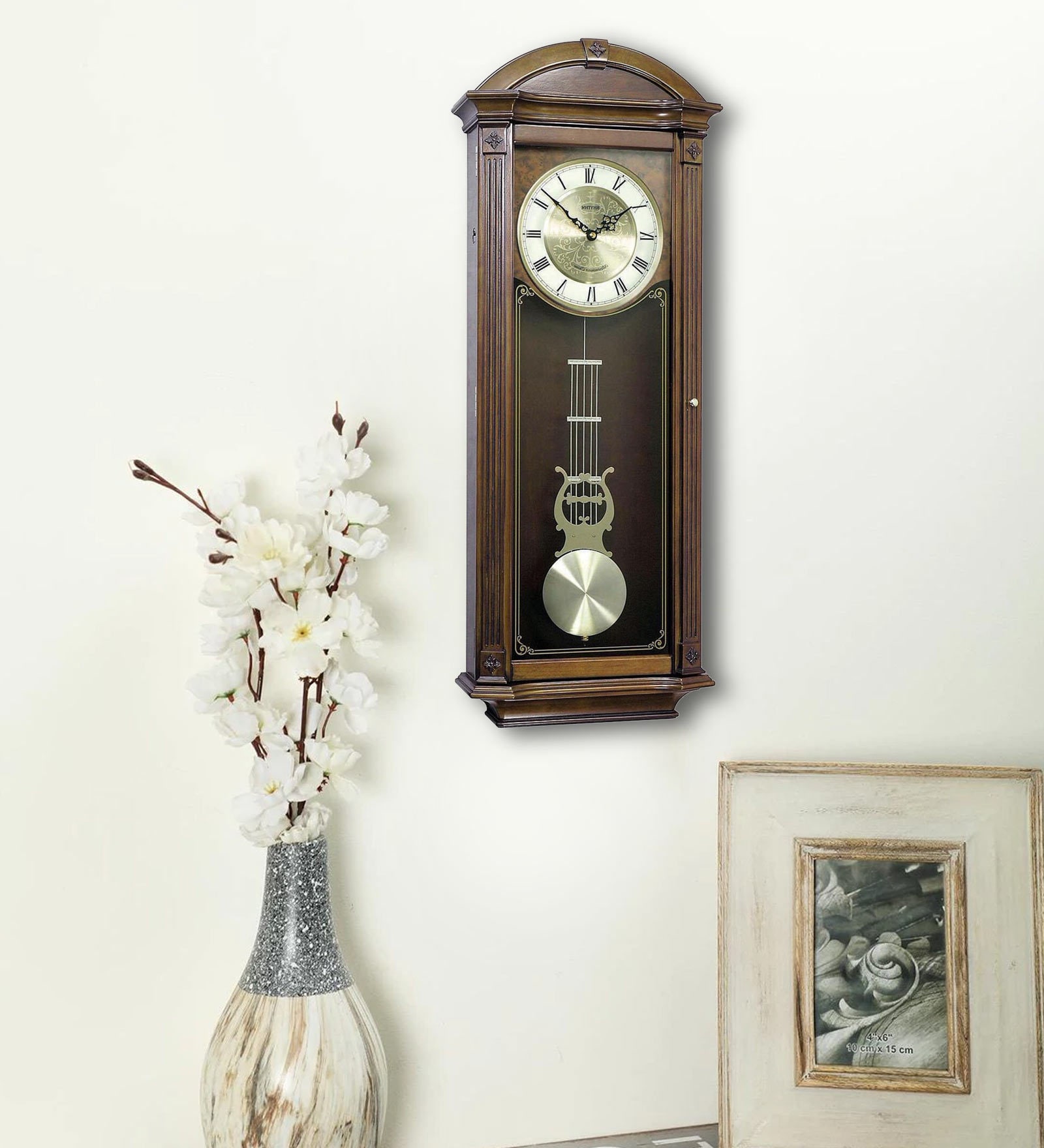Brown Wooden Pendulum Wall Clock