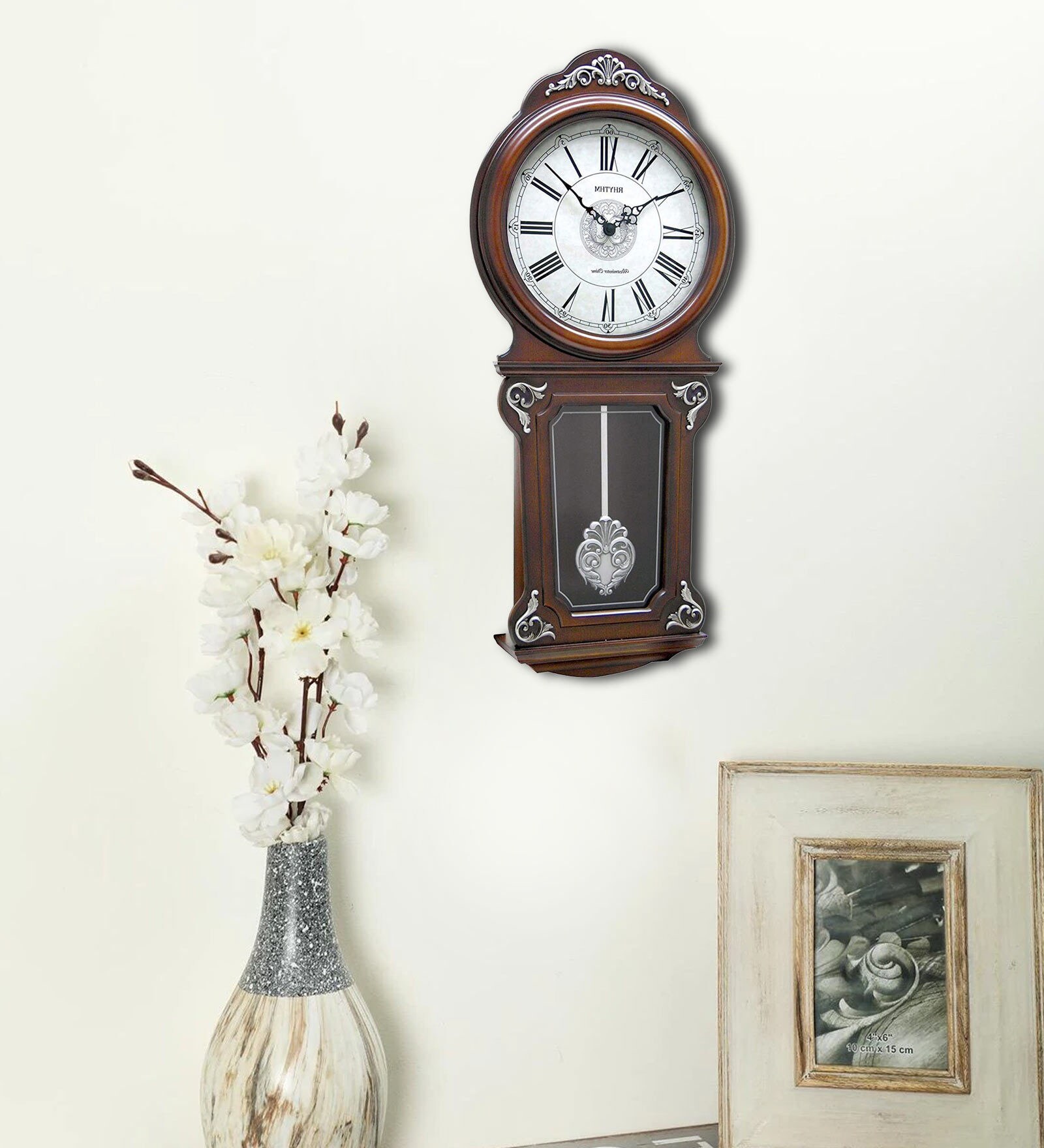 Brown Wooden Pendulum Wall Clock
