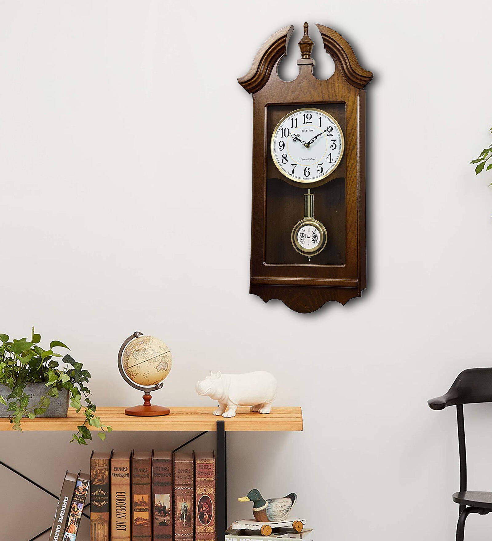 Brown Wooden Pendulum Wall Clock