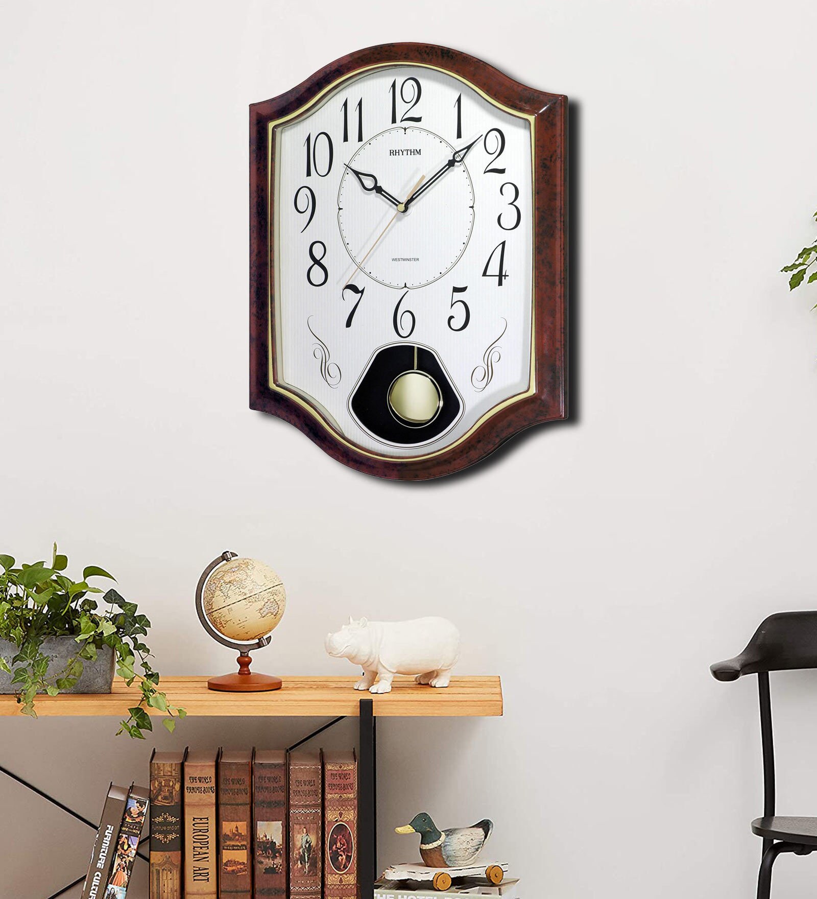 Brown Wooden Pendulum Wall Clock