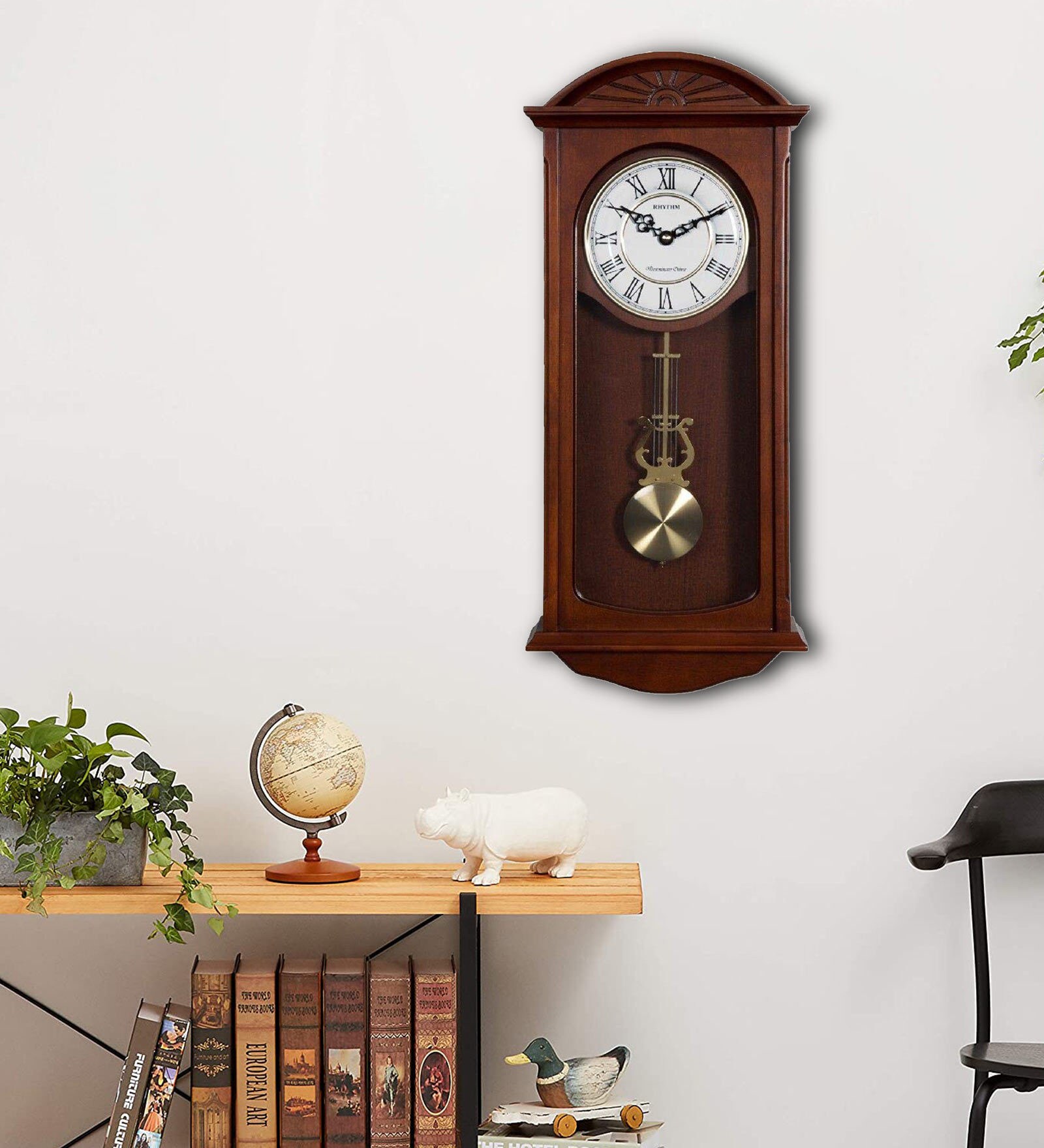 Brown Wooden Pendulum Wall Clock