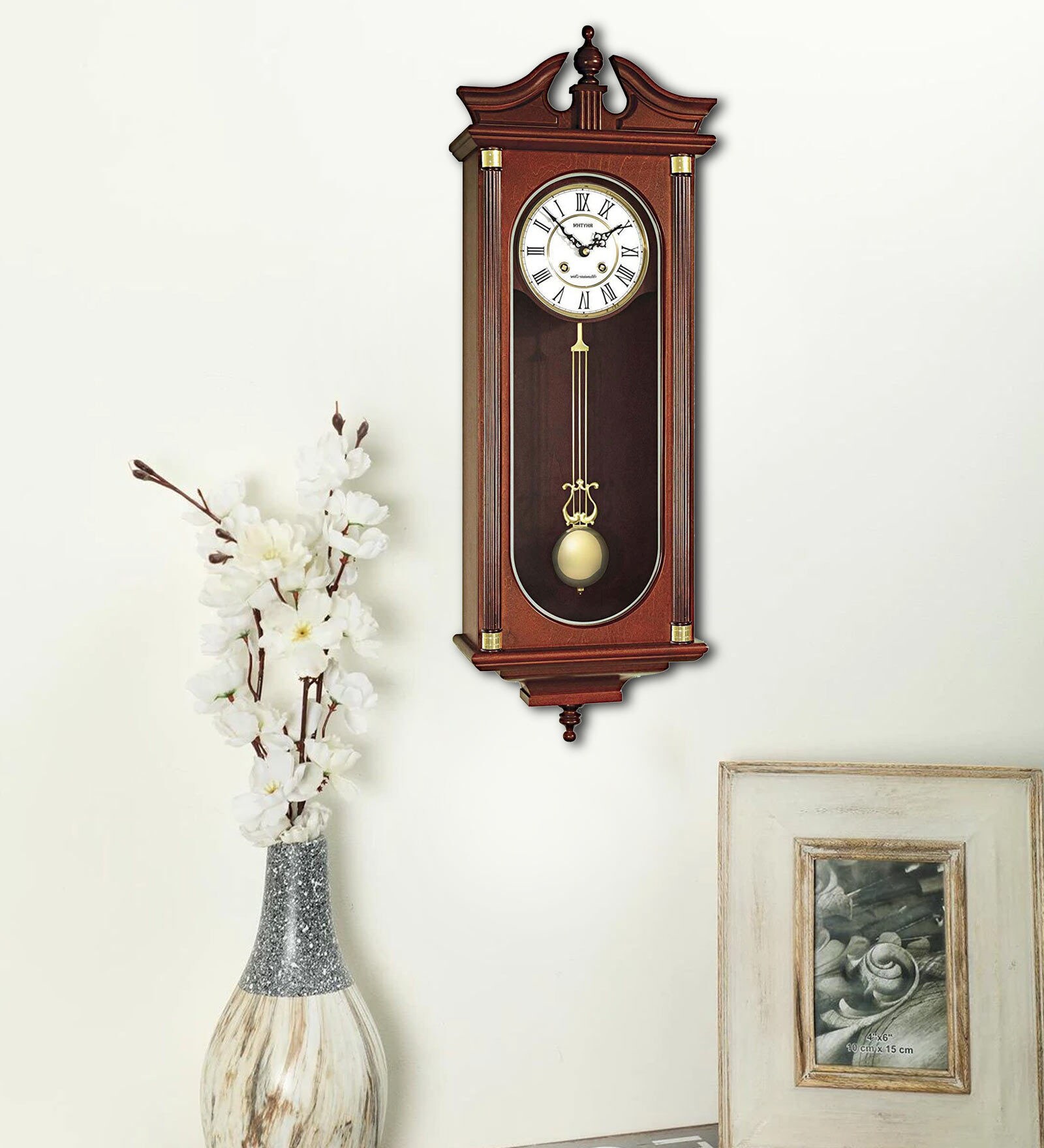 Brown Wooden Pendulum Wall Clock