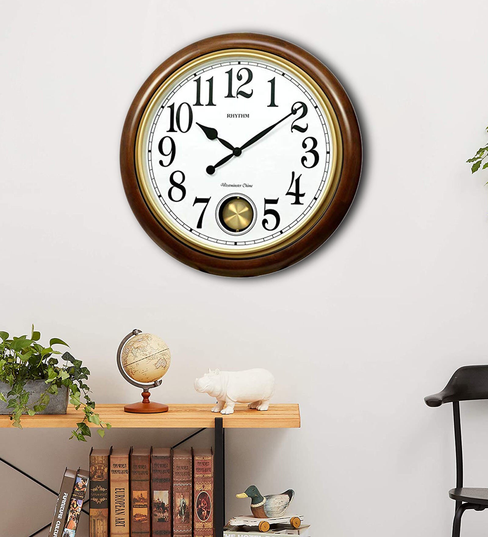 Buy Brown Wooden Pendulum Wall Clock By Rhythm At 23% OFF By Rhythm ...