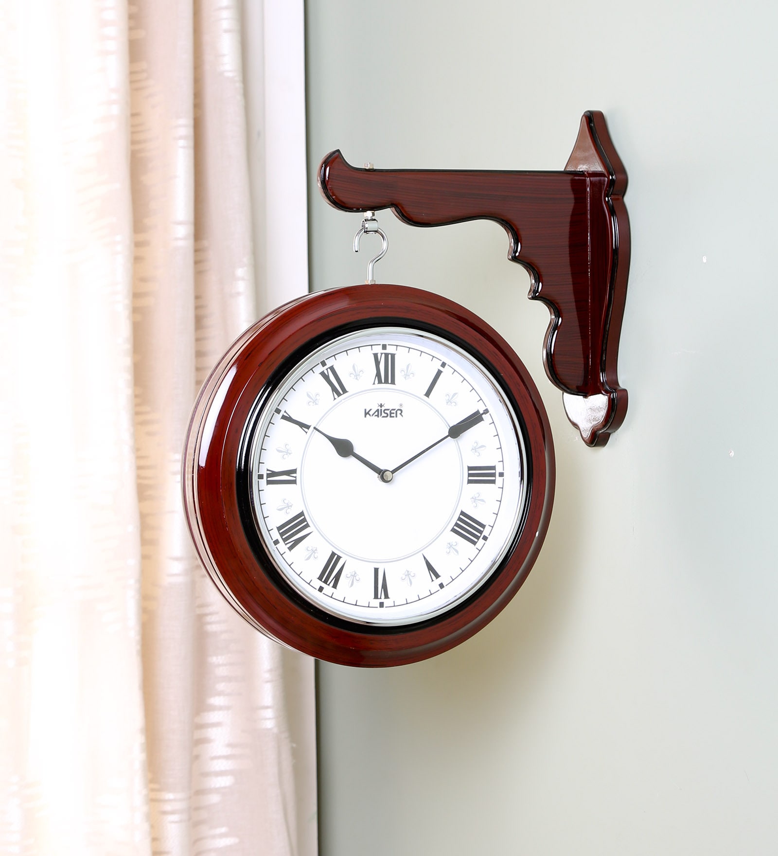 Brown Wooden Round Shape Station Clock
