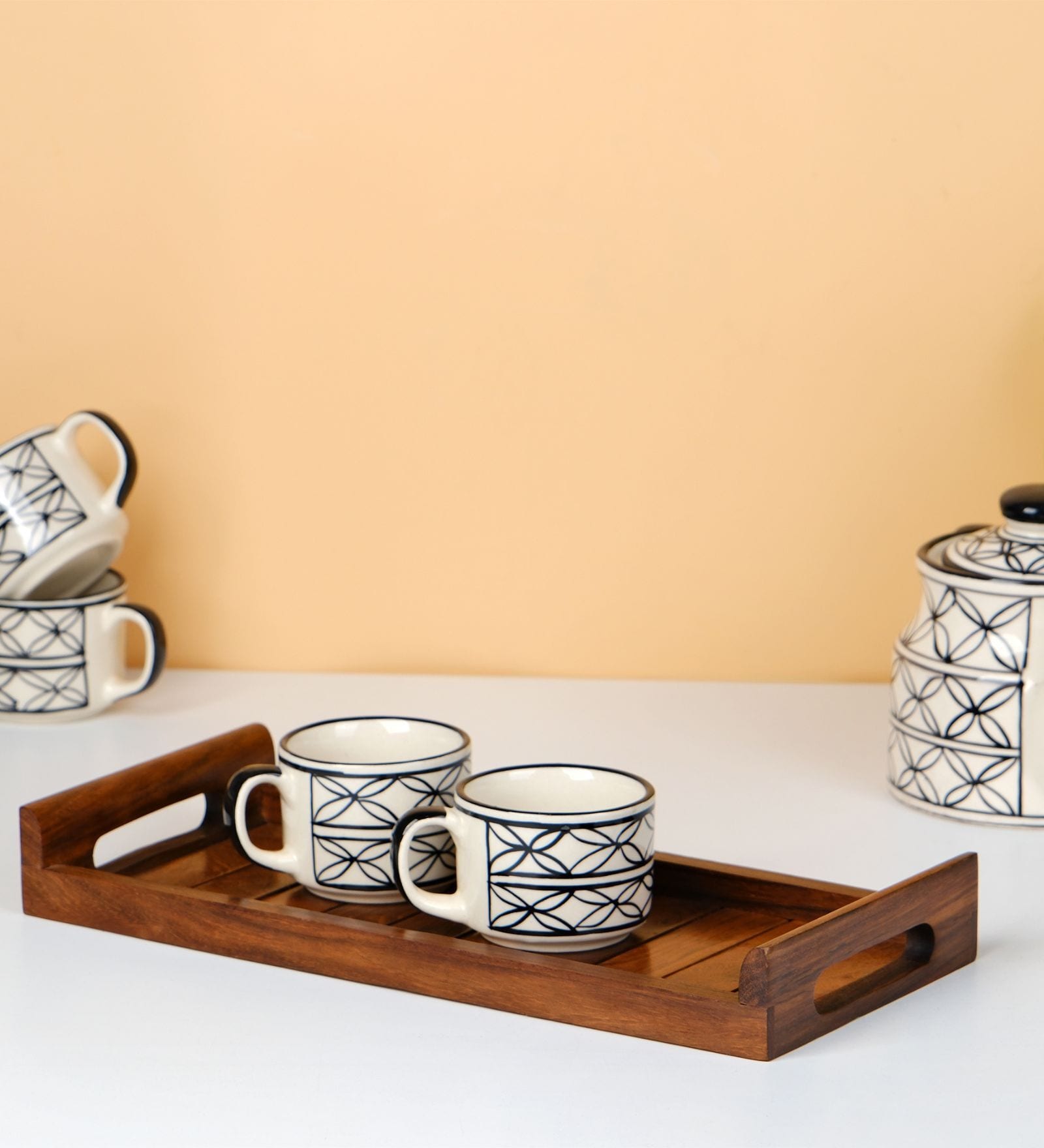 Brown Wooden Sheesham Serving Tray
