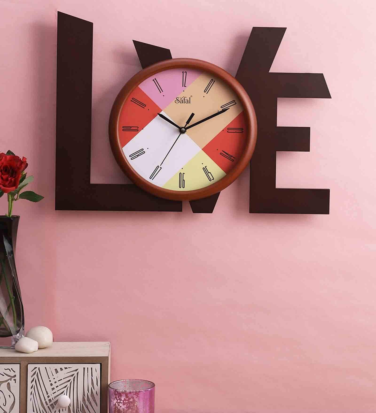 Brown Wooden Silent Sweep Mechanism Wall Clock