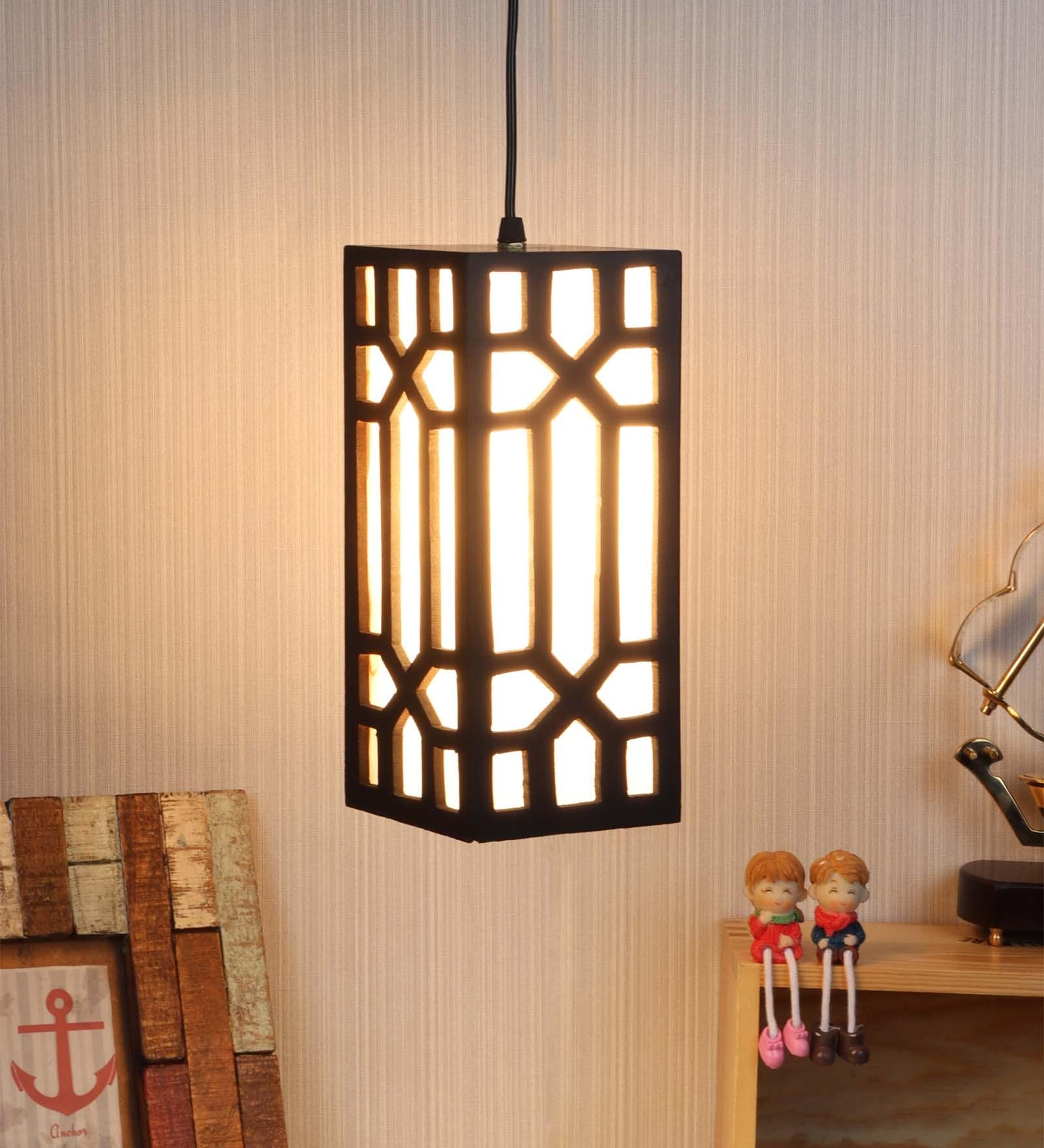 Alpana Brown Wood Hanging Light