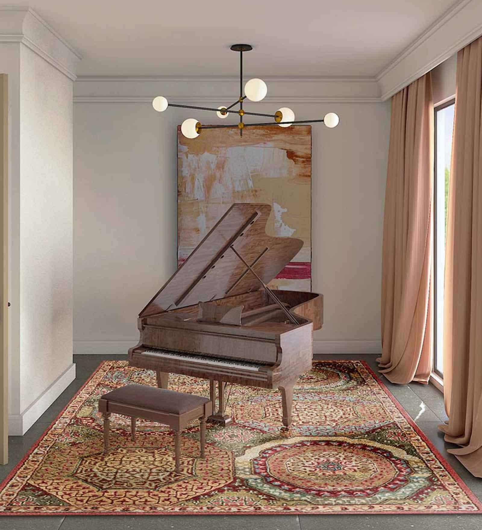 Brown Wool Persian 3 x 5 Feet Hand Tufted Carpet