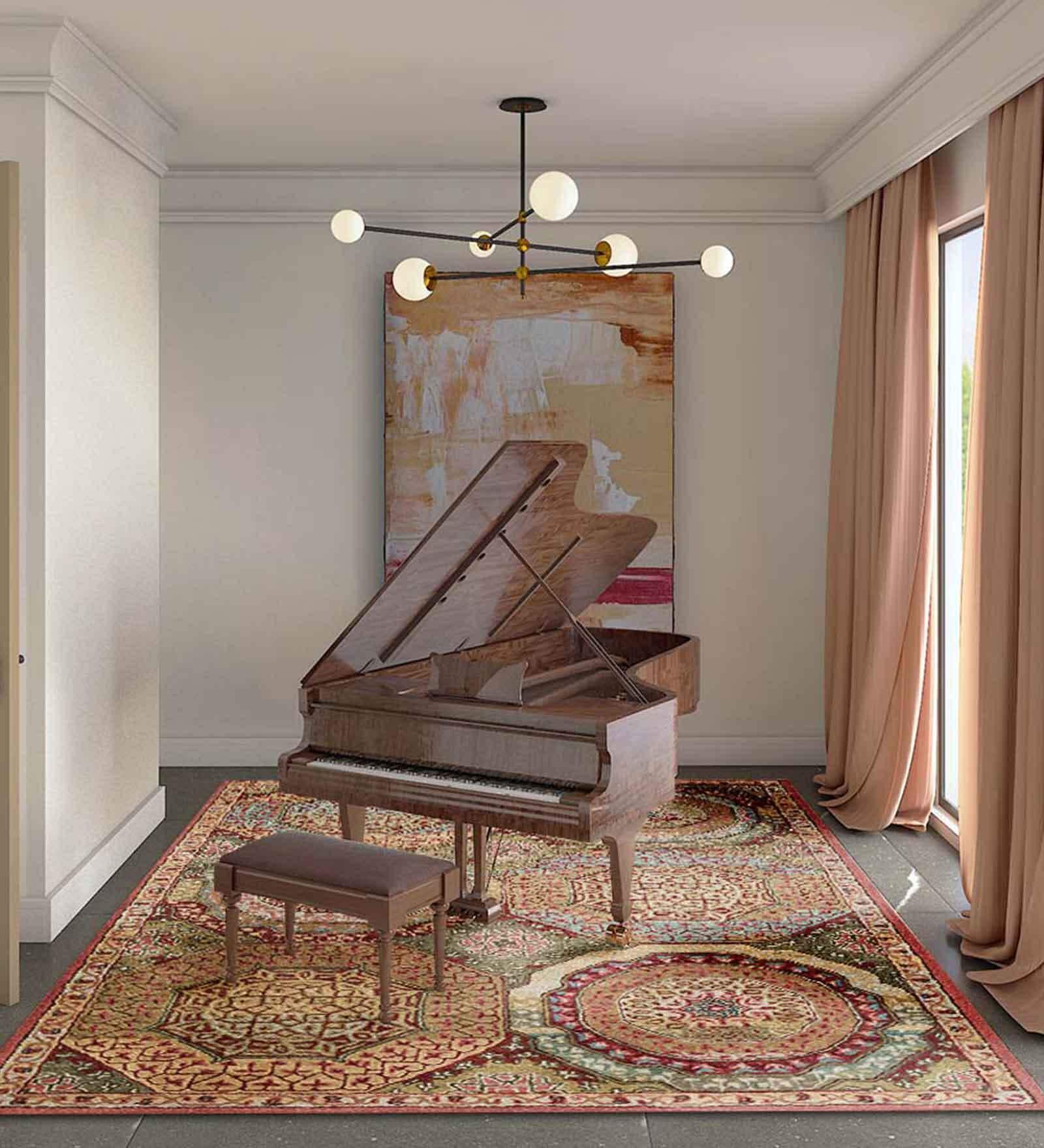 Brown Floral Wool 4 ft x 6 ft Hand Tufted Carpet