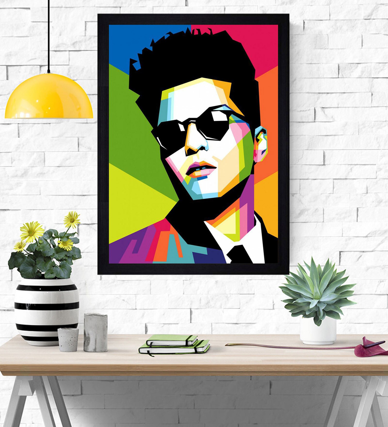 Bruno Mars Wooden Framed Art Print