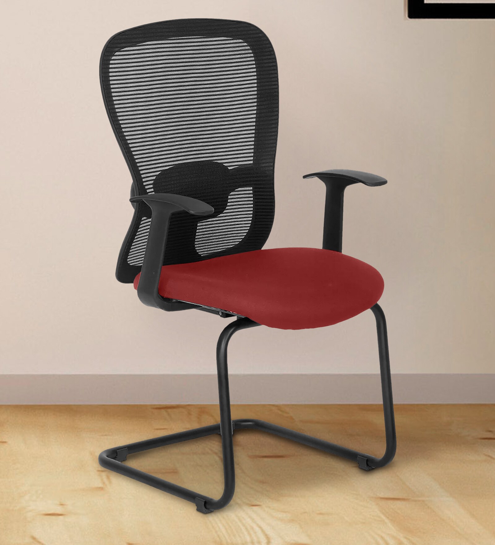 Bruno Cantilever Chair in Maroon