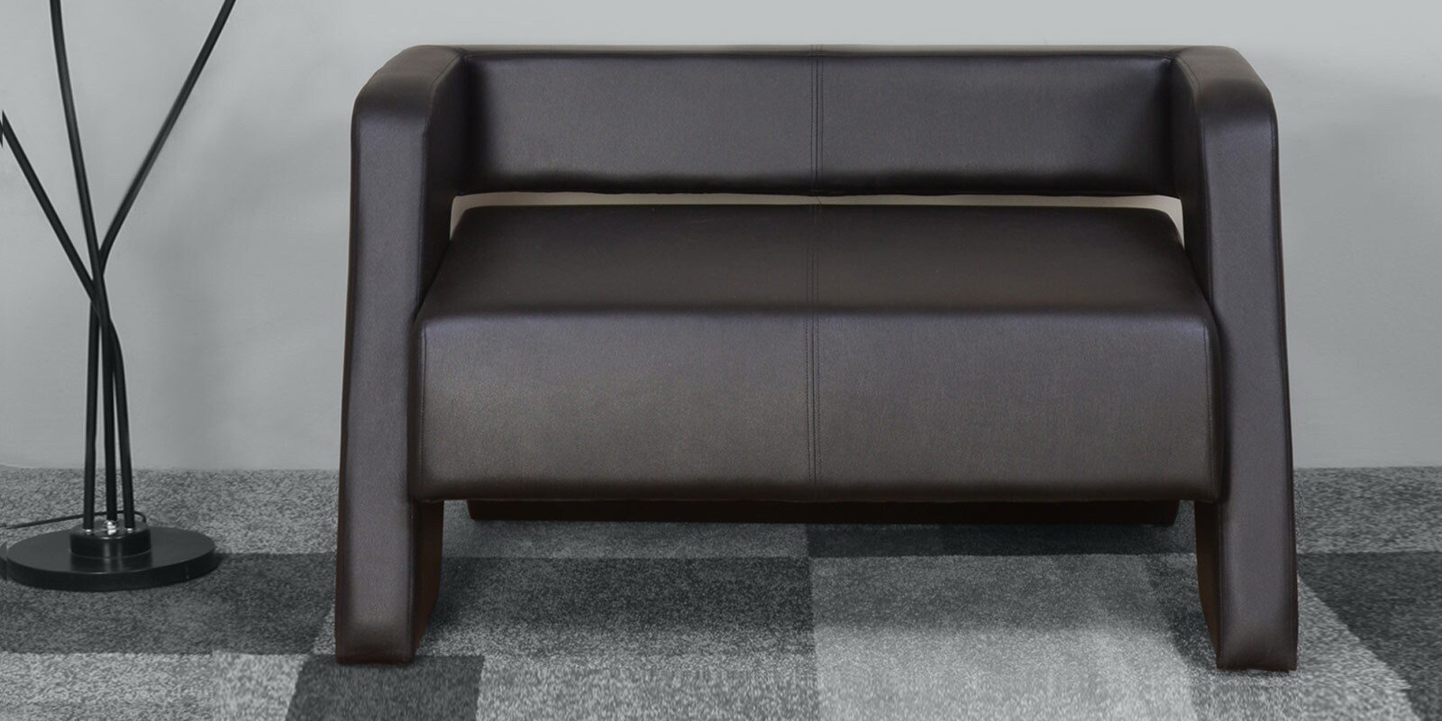 Bradd Leatherette 2 Seater Sofa in Black Colour