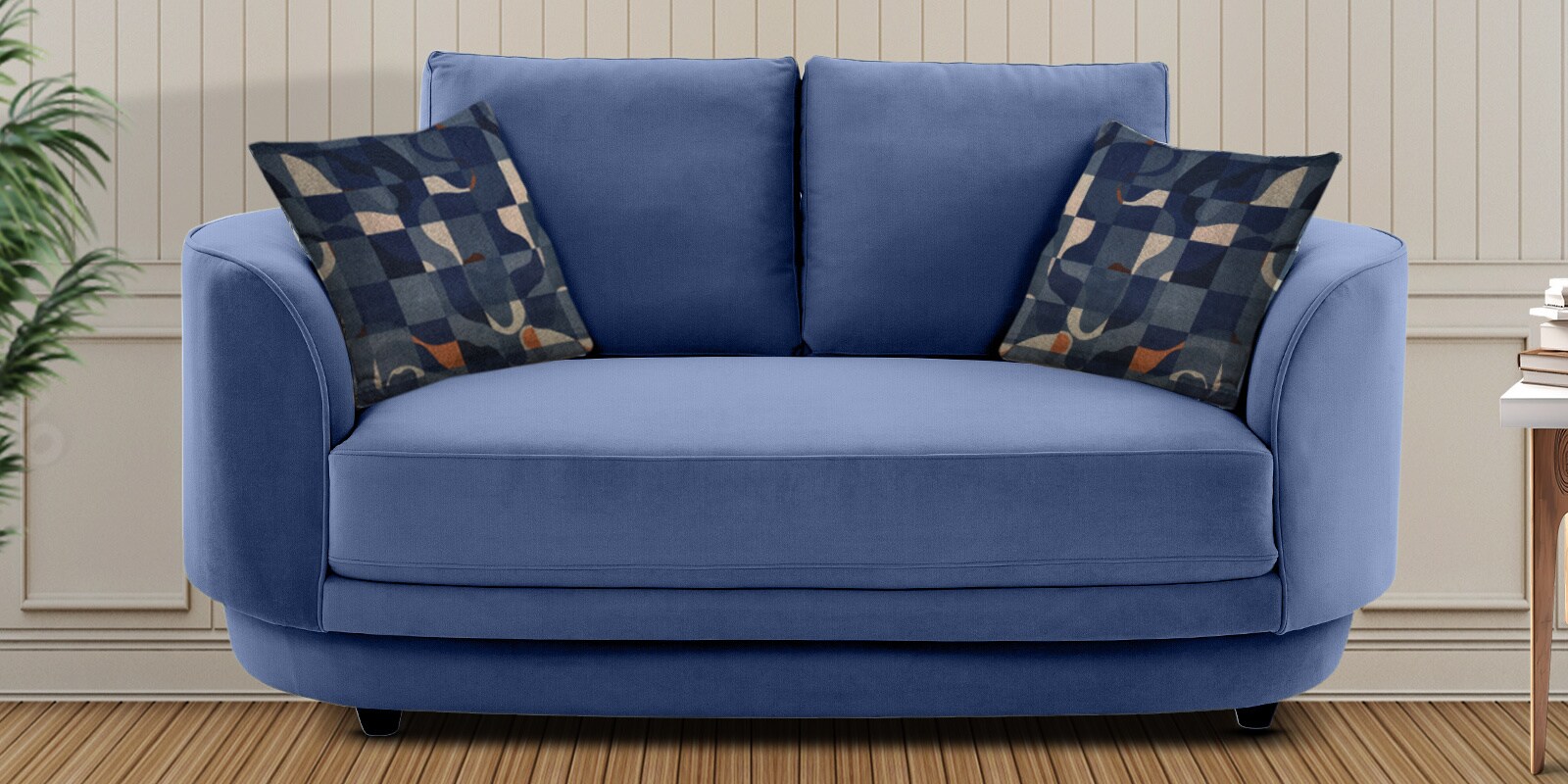 Brescia Velvet 2 Seater Sofa in Blue Colour