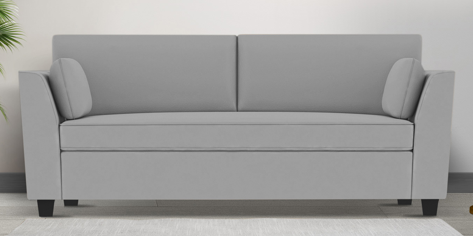 Bristo Velvet 3 Seater Sofa in Pearl Grey Colour with Storage
