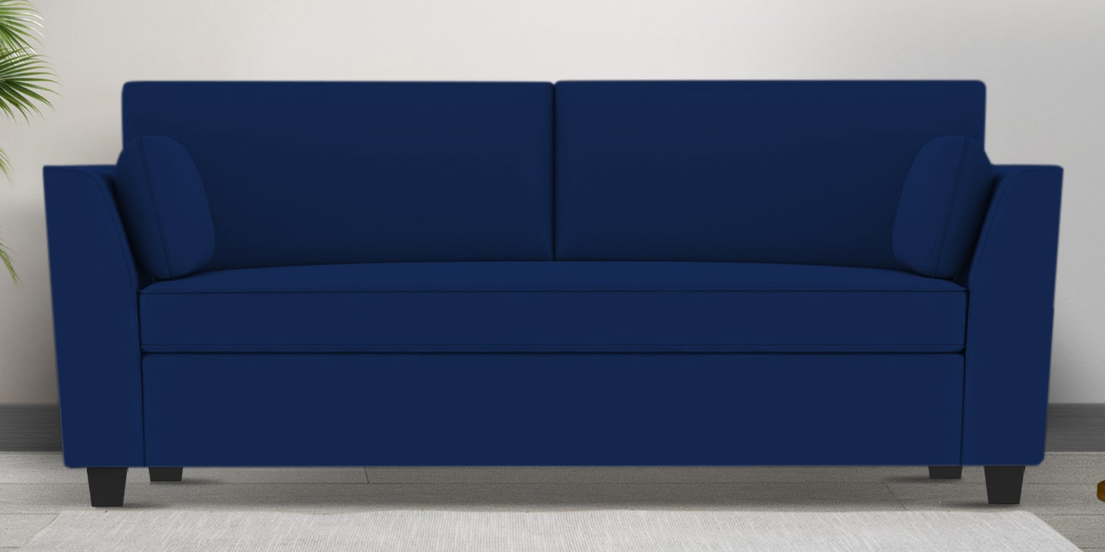 Bristo Velvet 3 Seater Sofa in Indigo Blue Colour with Storage
