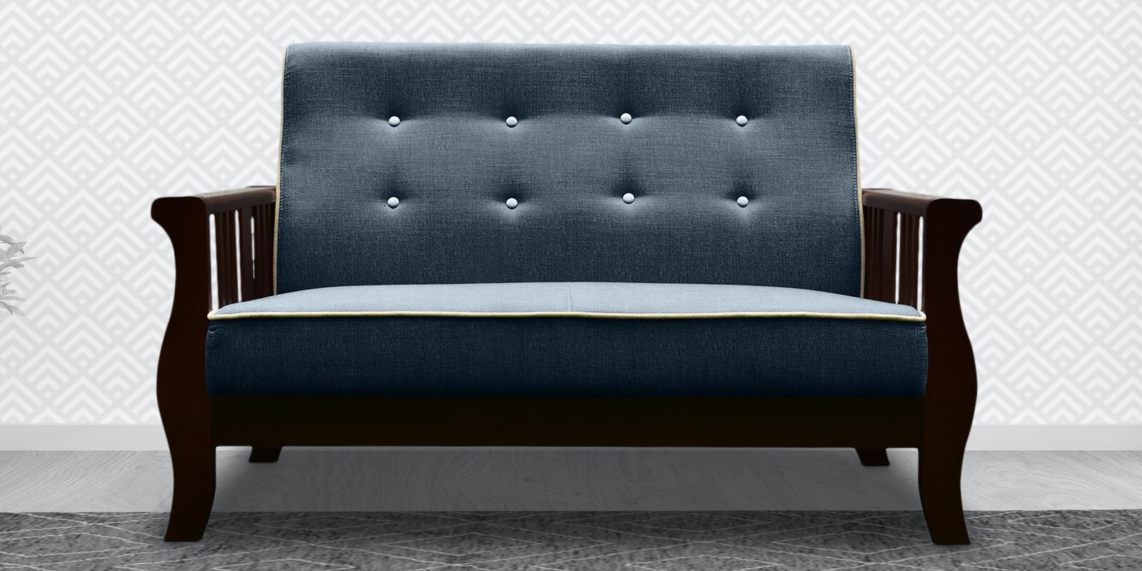 Broaden 2 Seater Sofa in Blue Colour Broaden 2 Seater Sofa in Blue Colour