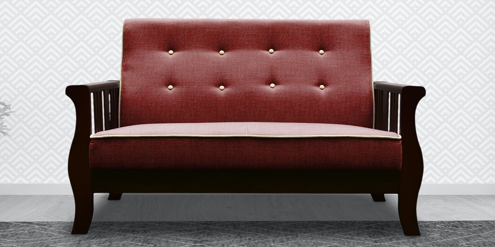 Broaden 2 Seater Sofa in Red Colour Broaden 2 Seater Sofa in Red Colour