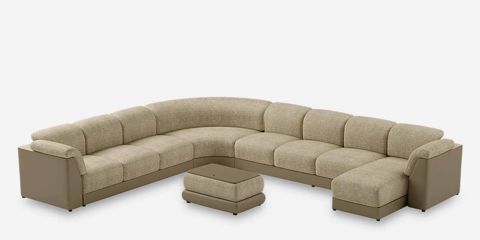 Broadway V2 9 Seater Corner Sofa Set with Lounger in Ada Sand Colour in C Shape