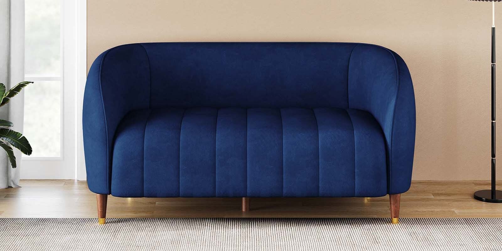 Brookfield Velvet Fabric 2 Seater Sofa in Royal Blue Colour