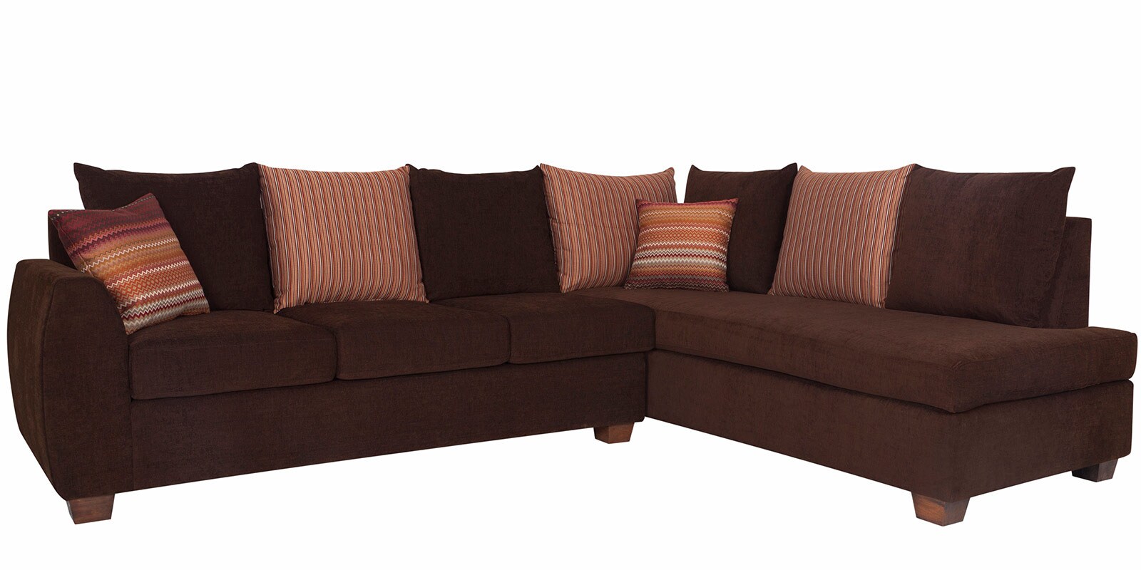 Buy Brooklyn LHS Lounger Sofa in Brown Colour by HomeTown Online LHS
