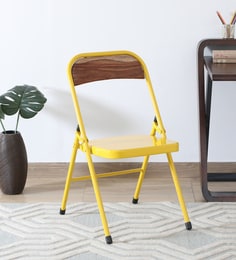 Bronte Metal Folding Chair In Yellow Colour