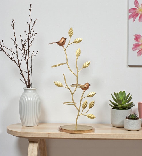 Brady Birds On Leaf With Candle Holder