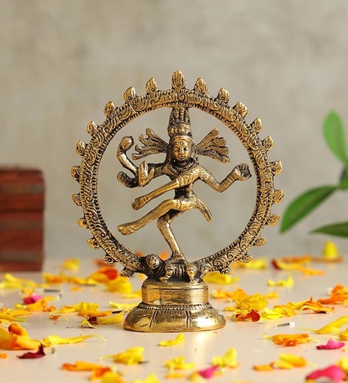 Golden Brass Nataraja idol of Lord Shiva