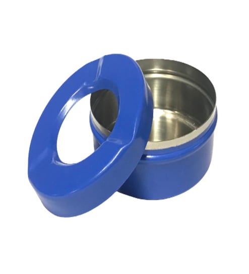 Break & Burn Resistant Stainless Steel  Ash Tray with Lid (Navy Blue)