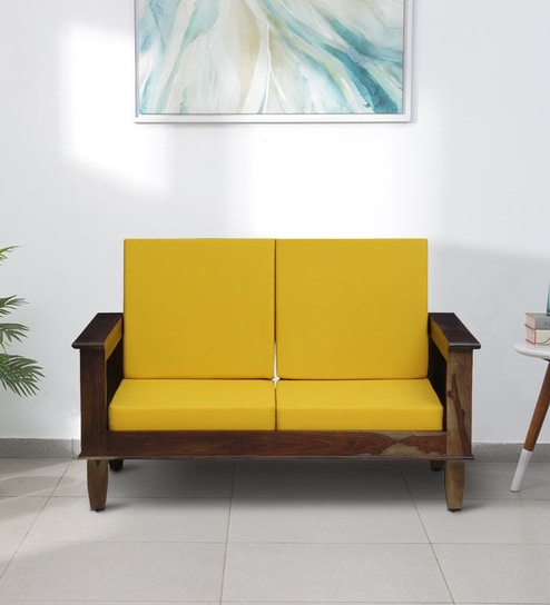 Breslau Sheesham Wood 2 Seater Sofa In Provincial Teak Finish