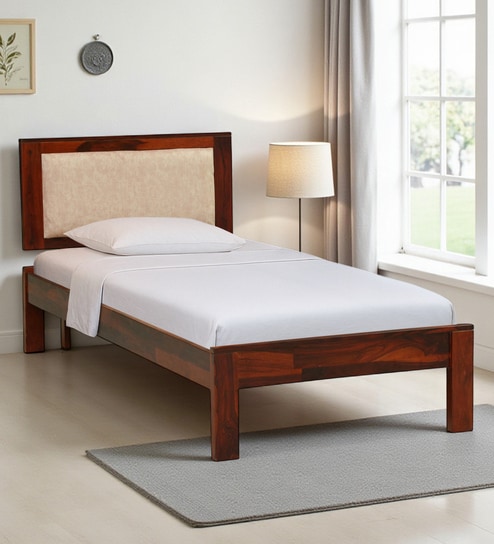 Brevik Sheesham Wood Single Bed In Honey Oak  Finish
