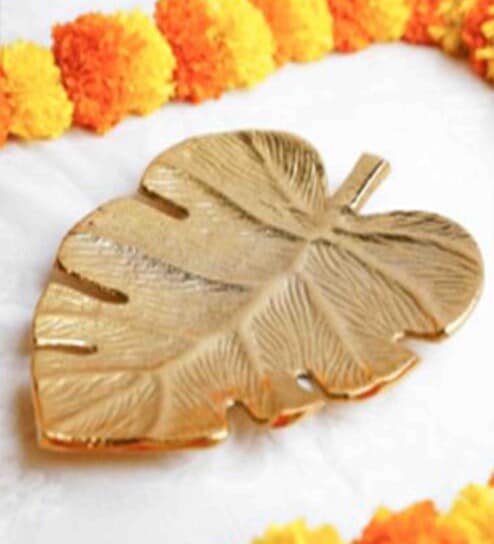 Bright Gold Metal Appetizer Platter
