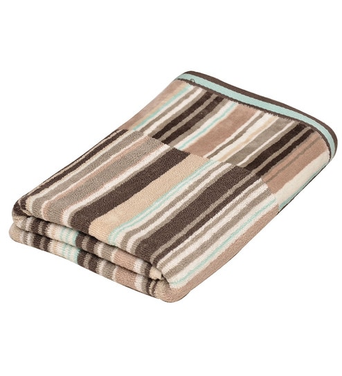 Buy Avira Home Stripes Brown Cotton Bath Towel Online - Bath Towel ...