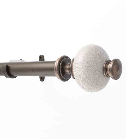Bronze Shiny 36 Inch expandable to 66 Inch Iron Curtain Rod with Bracket by Deco Window