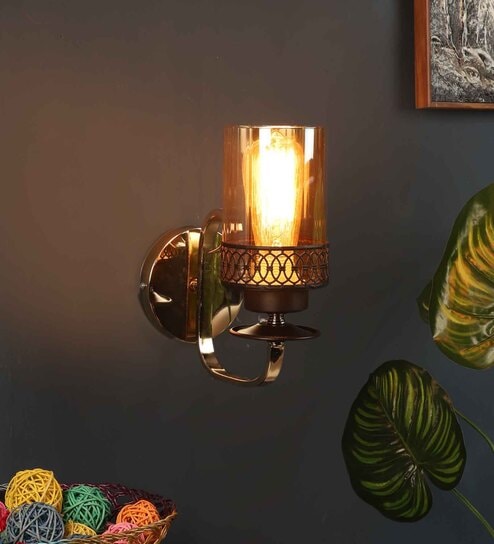 Brown & Gold Iron Wall Lights