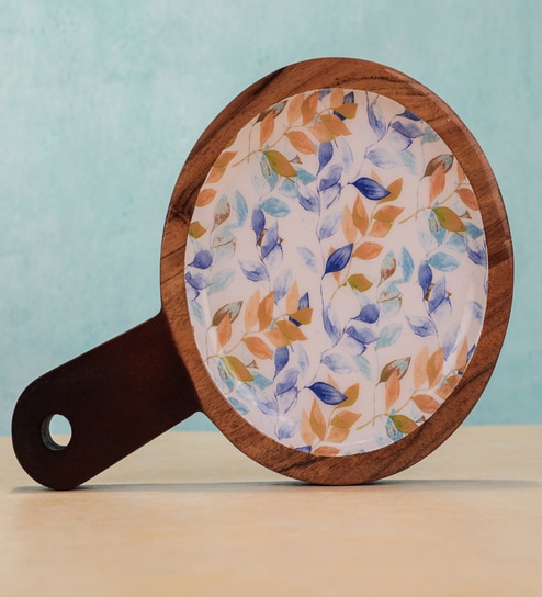 Brown & White Acacia Wood  Appetizer Platter