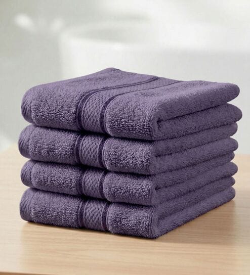 Brown 100% Cotton 400 Gsm Face Towel 4 Pc