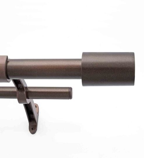 Brown Iron Curtain Ft Contents: Curtain Pole, Finials x 2, Brackets x 3, Screws & Fishers x 6 by Deco Window