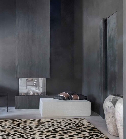 Brown Abstract Blended Linen 5 ft x 7 ft Machine Made Carpet