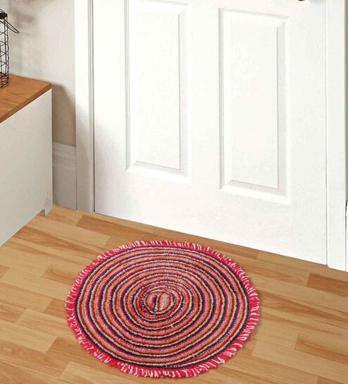 Brown Abstract Microfiber 24x24 Inches Anti Skid Door Mat