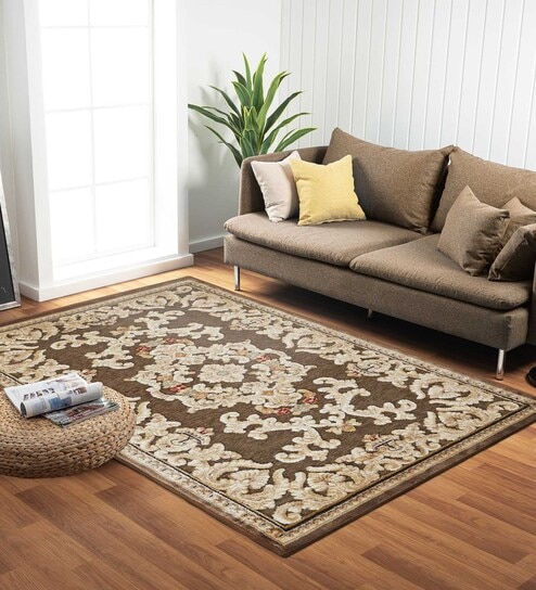 Brown and Beige Persian 2x3 Feet Machine Made Runner